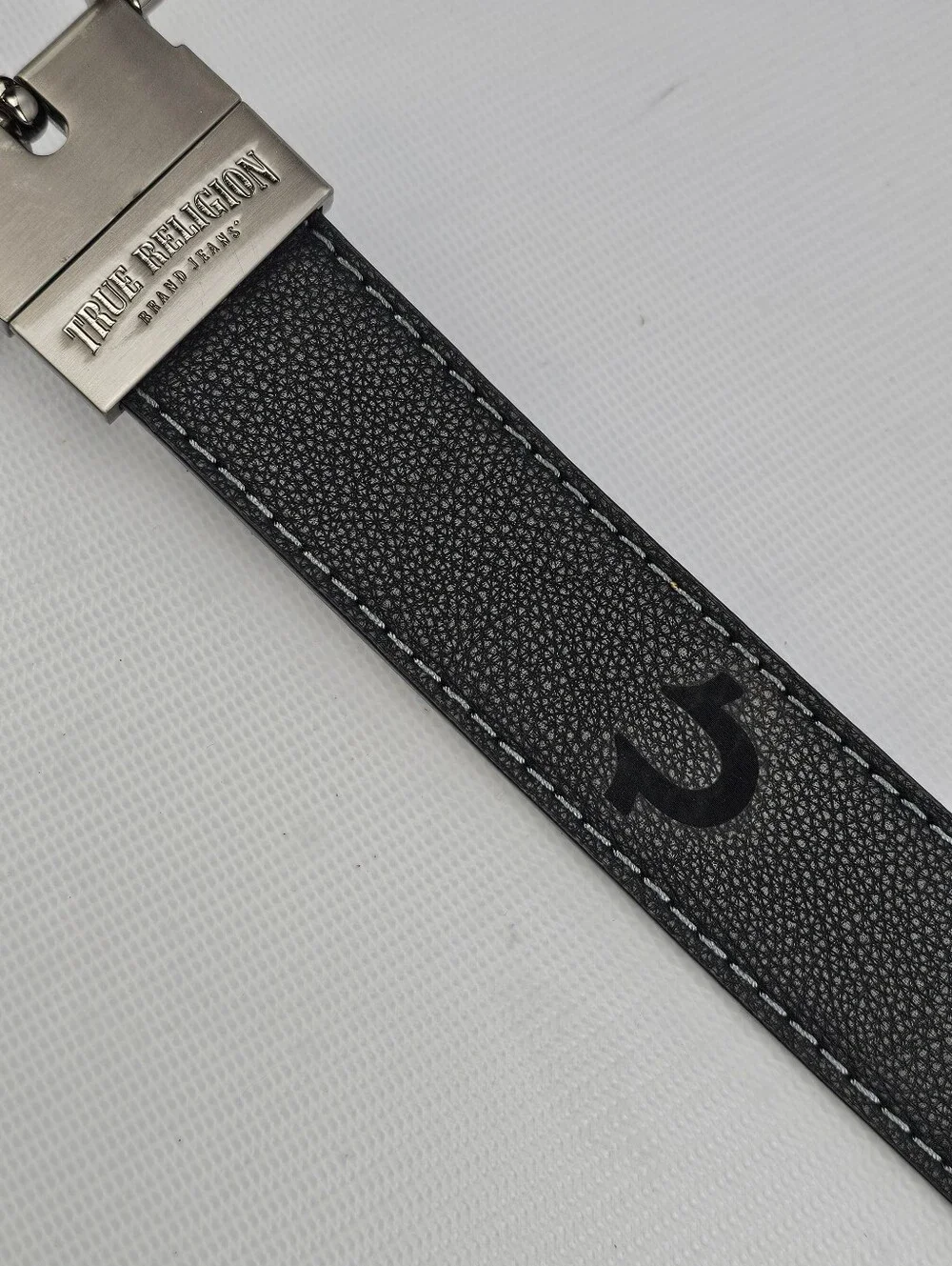 True Religion Men's Reversible Lumin Textured Roller Twist Belt Size 38